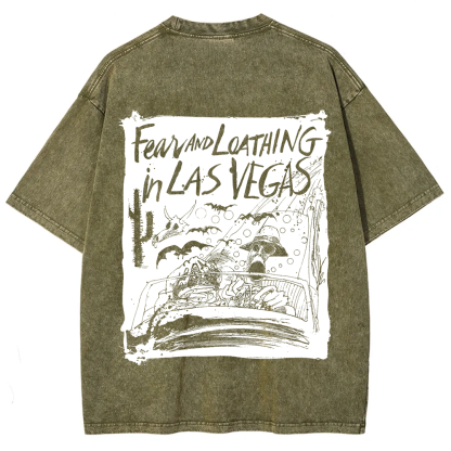 Unisex Washed Fear And Loathing In Las Vegas Band t-Shirt