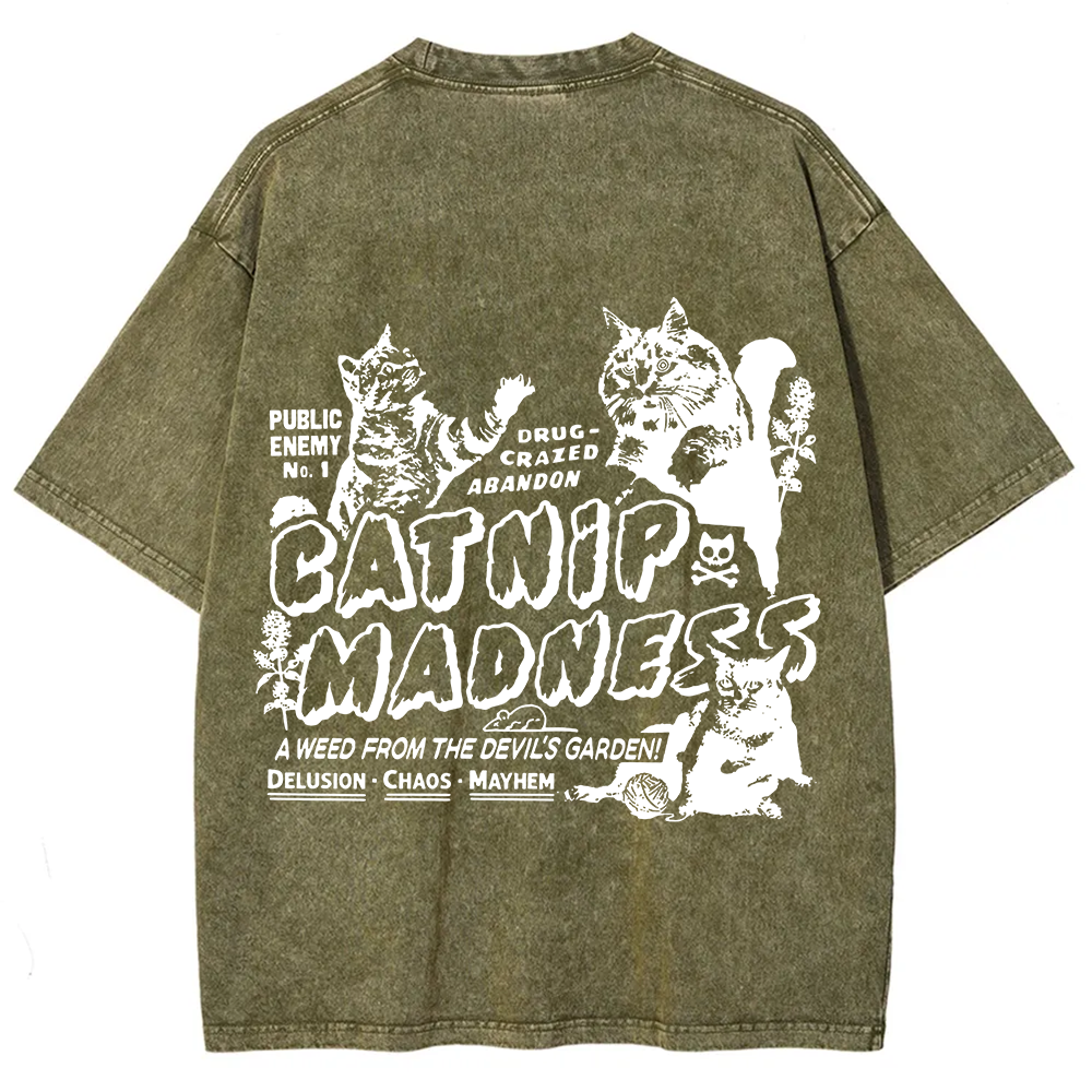 Unisex Vintage Washed catnip madness t-Shirt