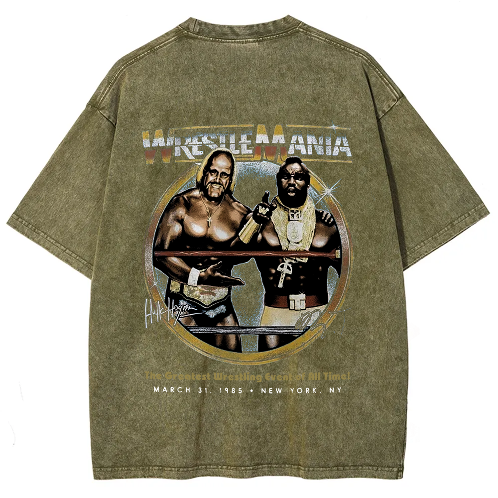 WWE Wrestle Mania - Hulk Hogan vs Mr T Casual Printed t-Shirt