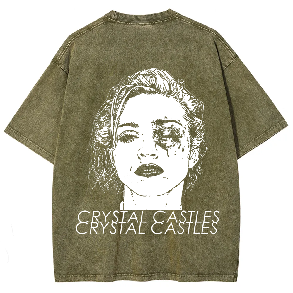 Unisex Washed Crystal Castles Band t-Shirt