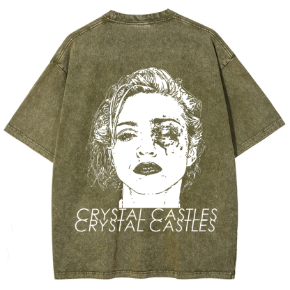 Unisex Washed Crystal Castles Band t-Shirt