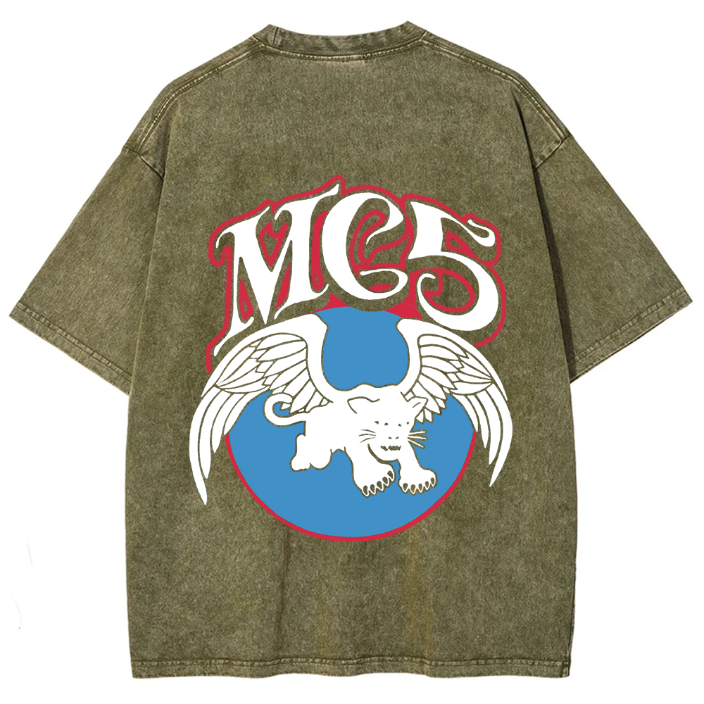 Unisex Vintage Washed  M.C.5 Music Bands t-Shirt
