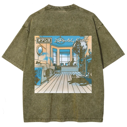 Unisex Vintage Washed Definitely Kitty t-Shirt
