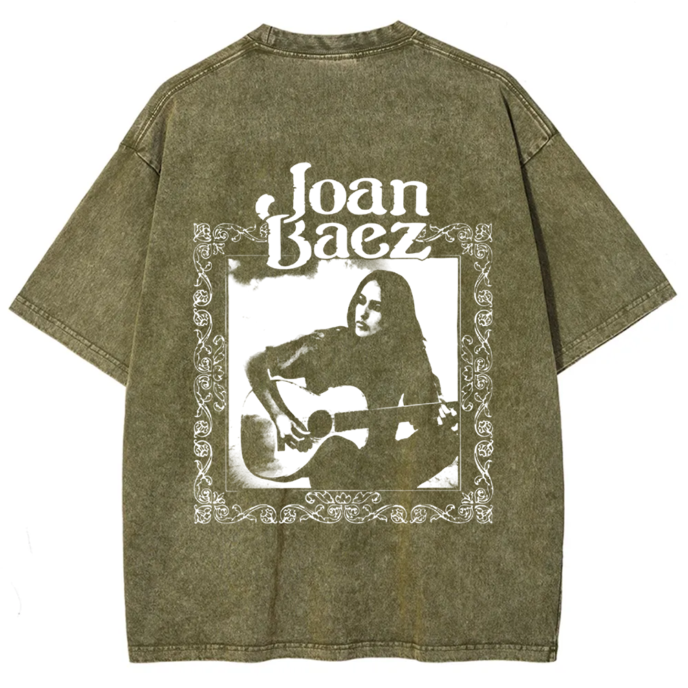 Unisex Vintage Washed Joan Baez Singer t-Shirt
