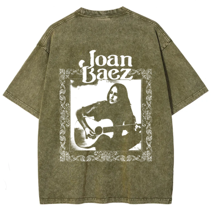 Unisex Vintage Washed Joan Baez Singer t-Shirt