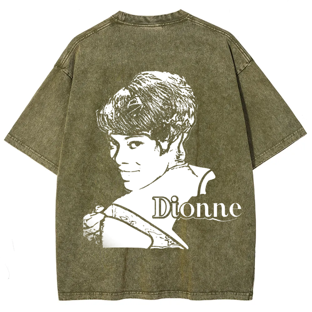 Unisex Vintage Washed  Dionne Warwick Singer  t-Shirt