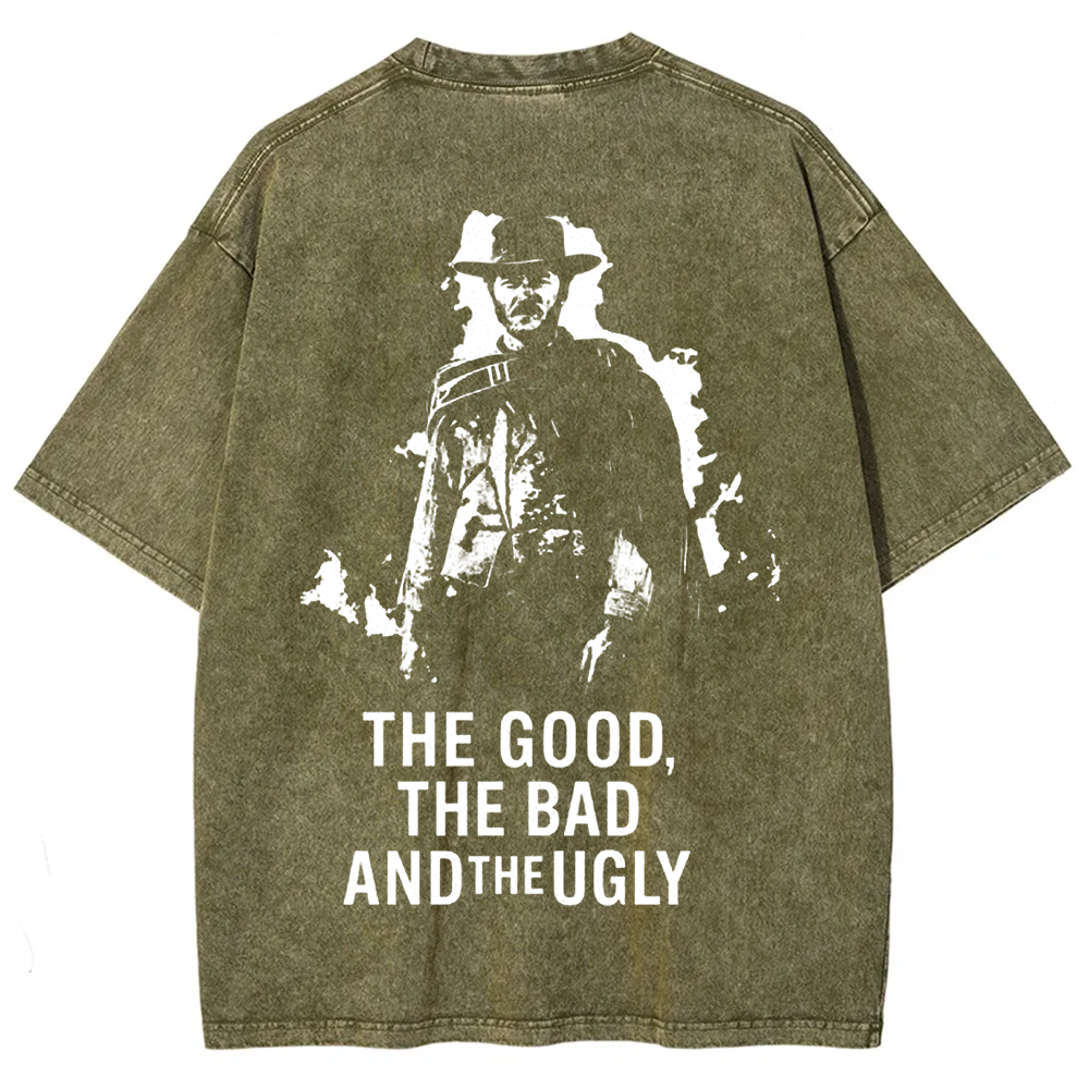 Unisex Vintage Washed The good ,the bad,the ugly, spaghetti Western movie  t-Shirt
