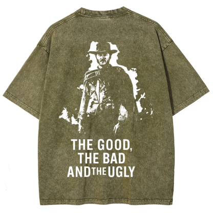 Unisex Vintage Washed The good ,the bad,the ugly, spaghetti Western movie  t-Shirt