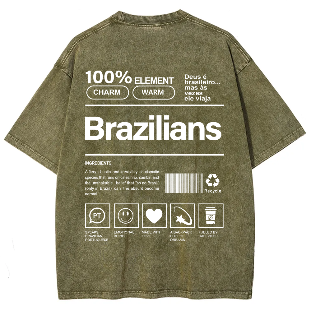 Brazilians Unisex Fit  Washed T-Shirt