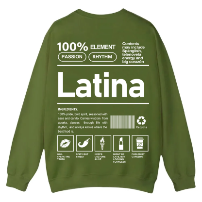 Latina Unisex Fit  Casual Crewneck Sweatshirt wearishow