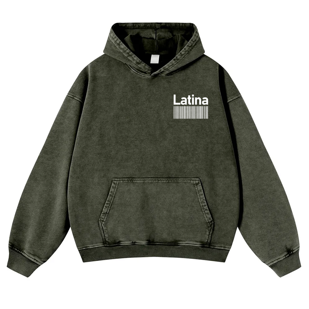 Latina Unisex Fit  Washed Hoodie wearishow