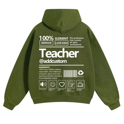 Teacher Addcustom Solid Color Hoodie wearishow