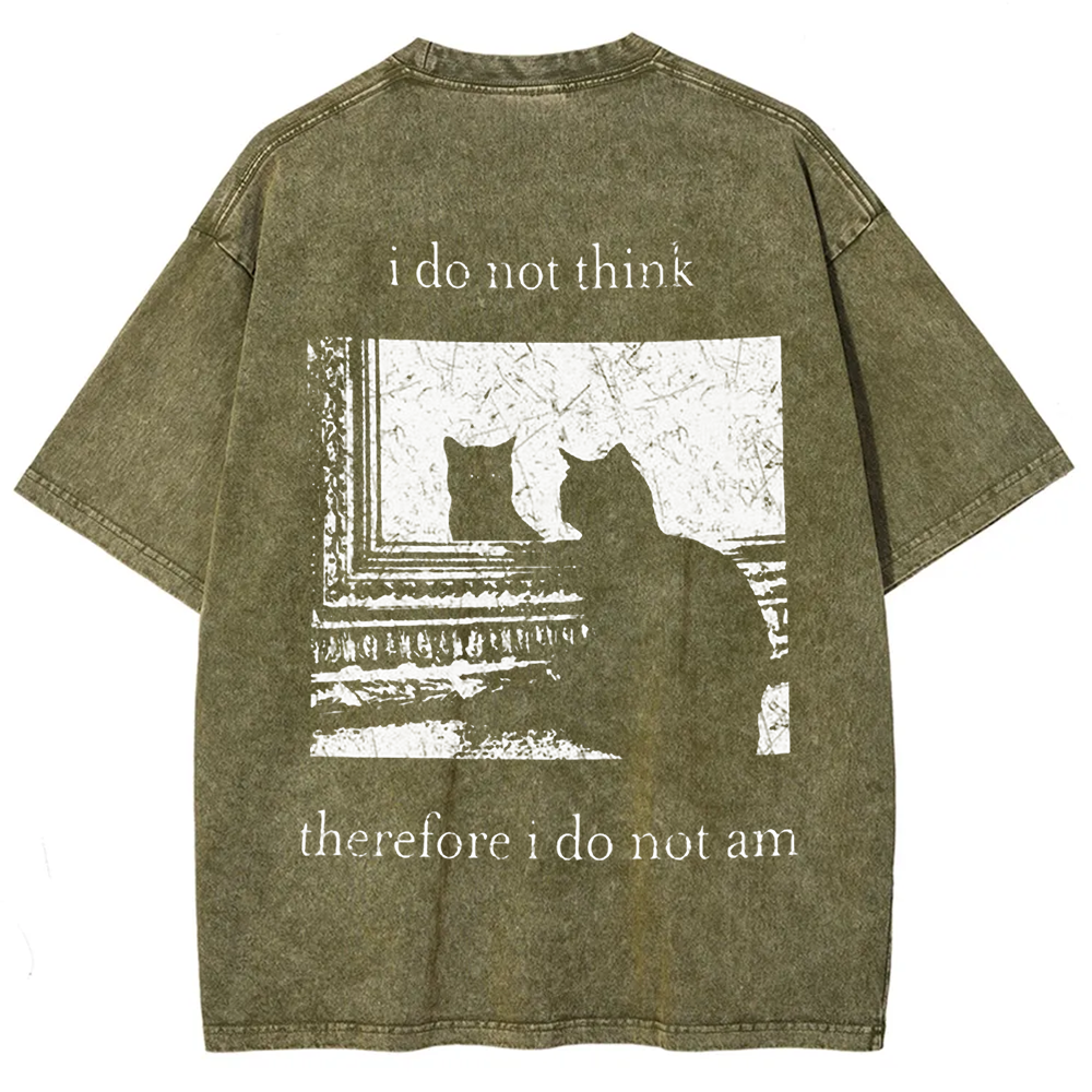 Unisex Vintage I do not think therefor I do not am Funny Cat t-Shirt