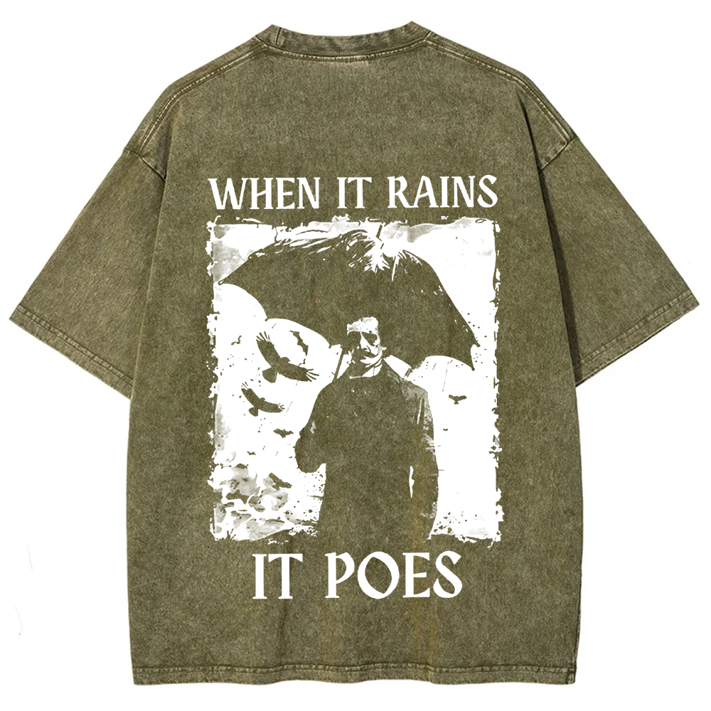 Unisex Vintage Edgar Allan Poe Musicians When It Rains It Pours t-Shirt