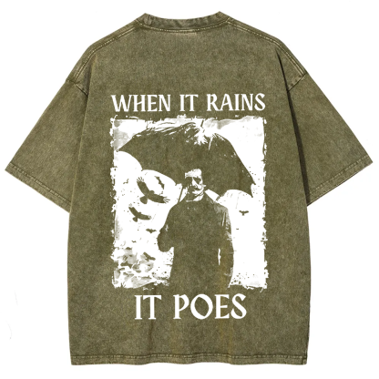 Unisex Vintage Edgar Allan Poe Musicians When It Rains It Pours t-Shirt