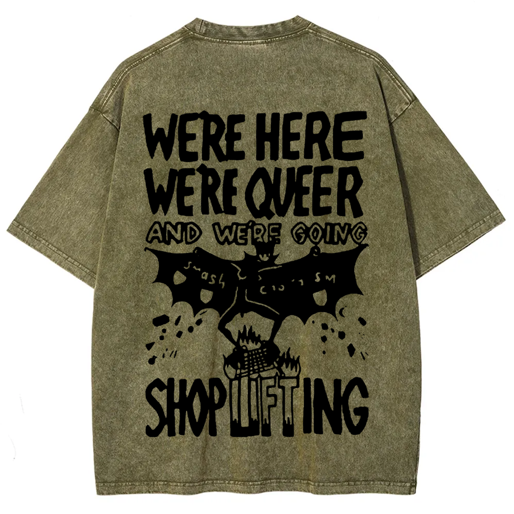 Unisex Vintage  We are Here， We are  Queer t-Shirt