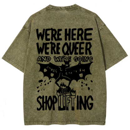 Unisex Vintage  We are Here， We are  Queer t-Shirt