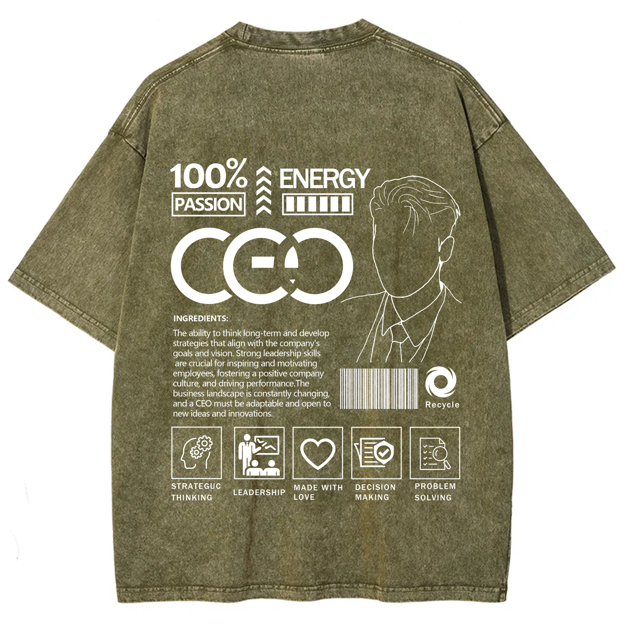 CEO Unisex Fit Washed T-Shirt