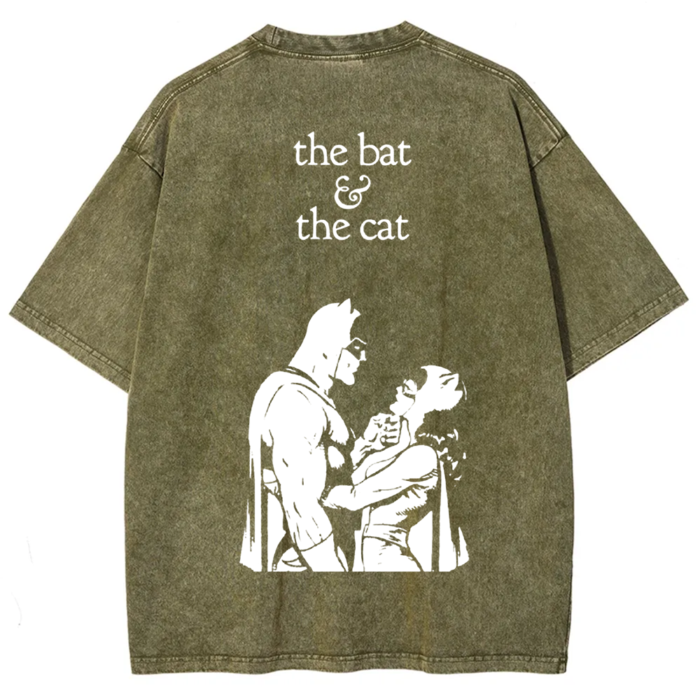 Unisex Vintage  Batman & Cat Woman comic art t-Shirt