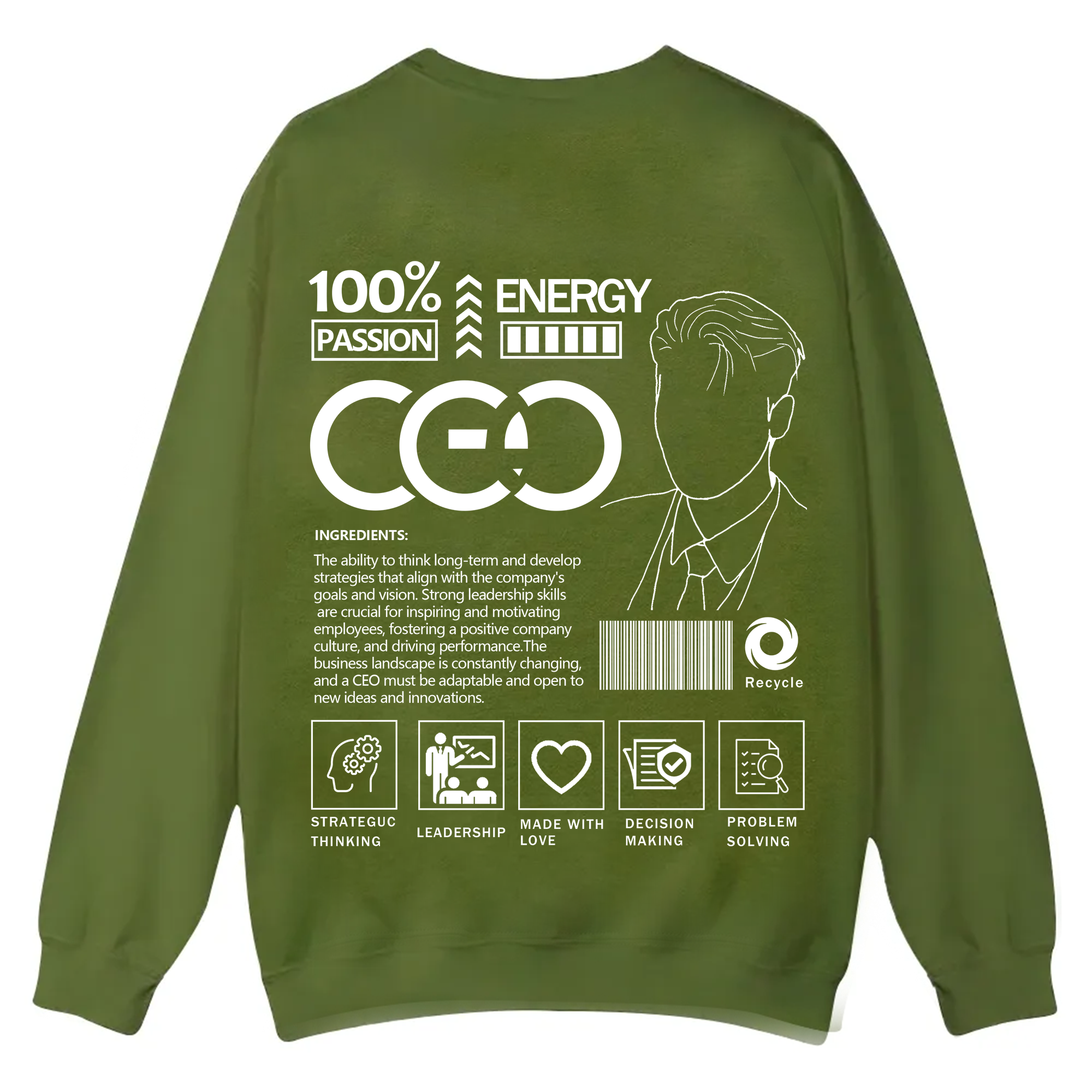 CEO Unisex Casual Crewneck Sweatshirt