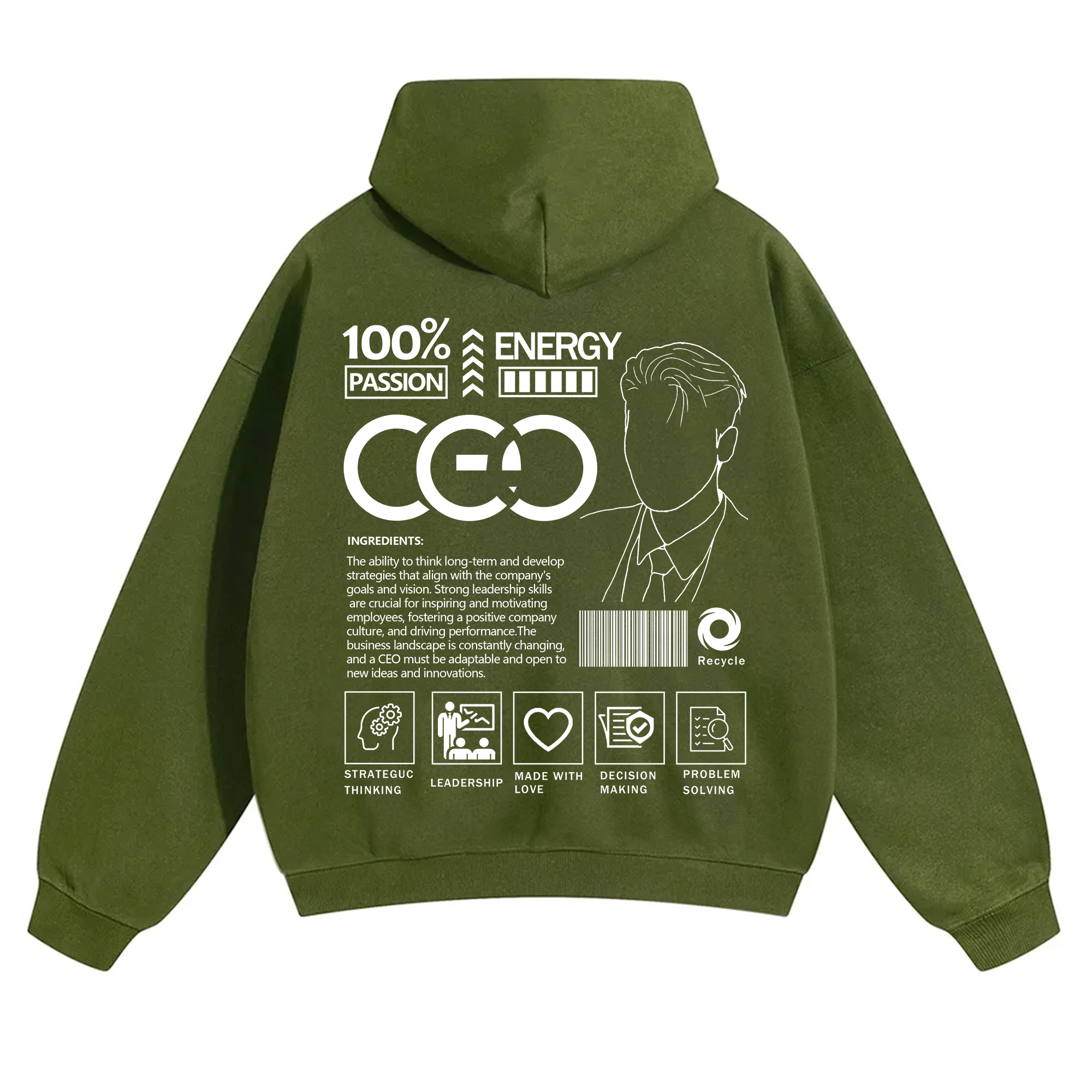 CEO Unisex Casual Print Hoodie