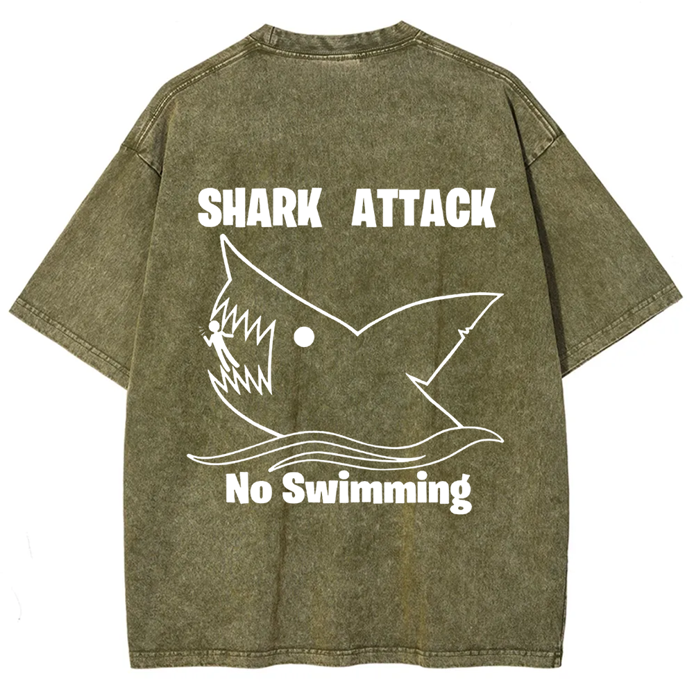 Unisex Vintage Shark Attack funny t-Shirt