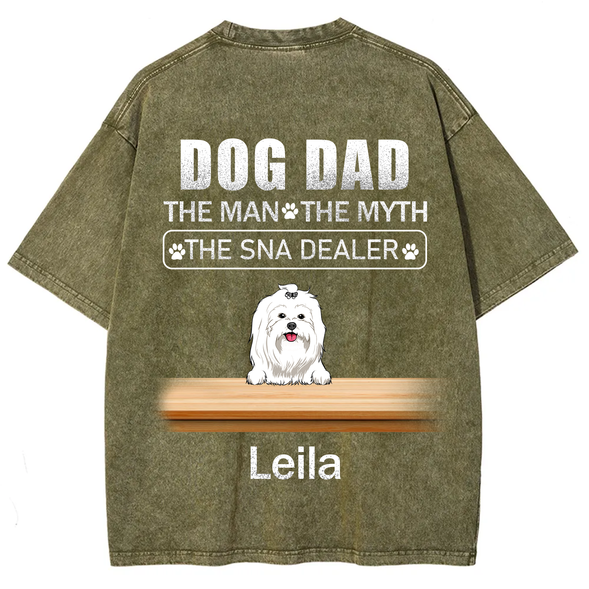Dog Dad The Man The Myth The Snack Dealer - Personalized Custom Unisex  Washed T-shirt