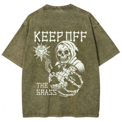 Unisex Vintage Keep Off The Grass Skull t-Shirt
