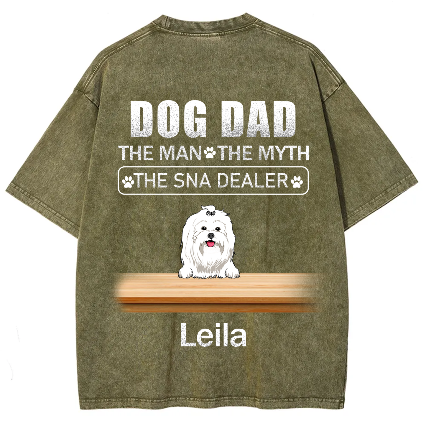 Dog Dad The Man The Myth The Snack Dealer - Personalized Custom Unisex  Washed T-shirt