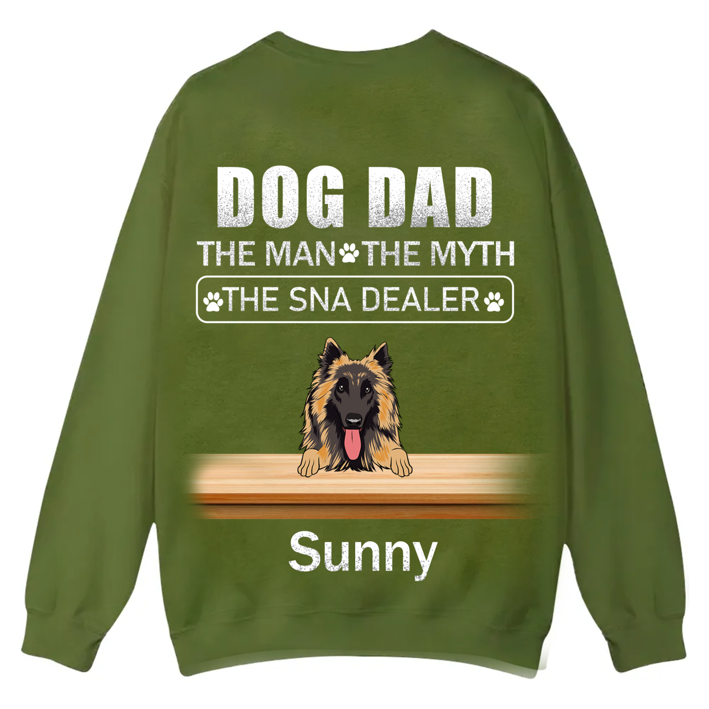 Dog Dad The Man The Myth The Snack Dealer - Personalized Custom Unisex Casual Crewneck Sweatshirt