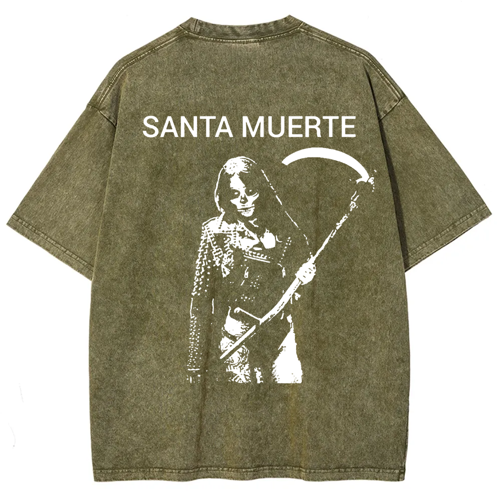 Unisex Vintage Santa Muerte Art Illustration t-Shirt