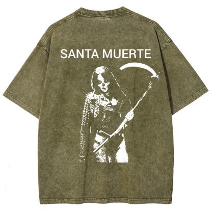 Unisex Vintage Santa Muerte Art Illustration t-Shirt