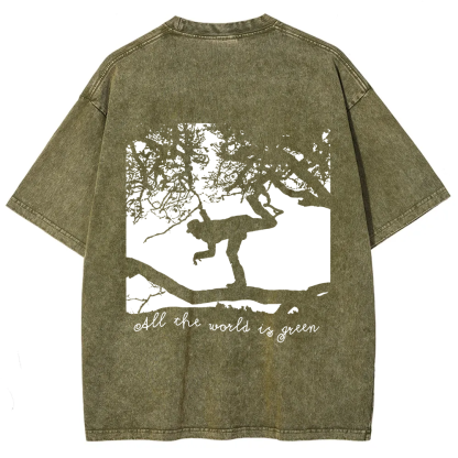 Unisex Vintage  Tom Waits - All the World is Green Music t-Shirt