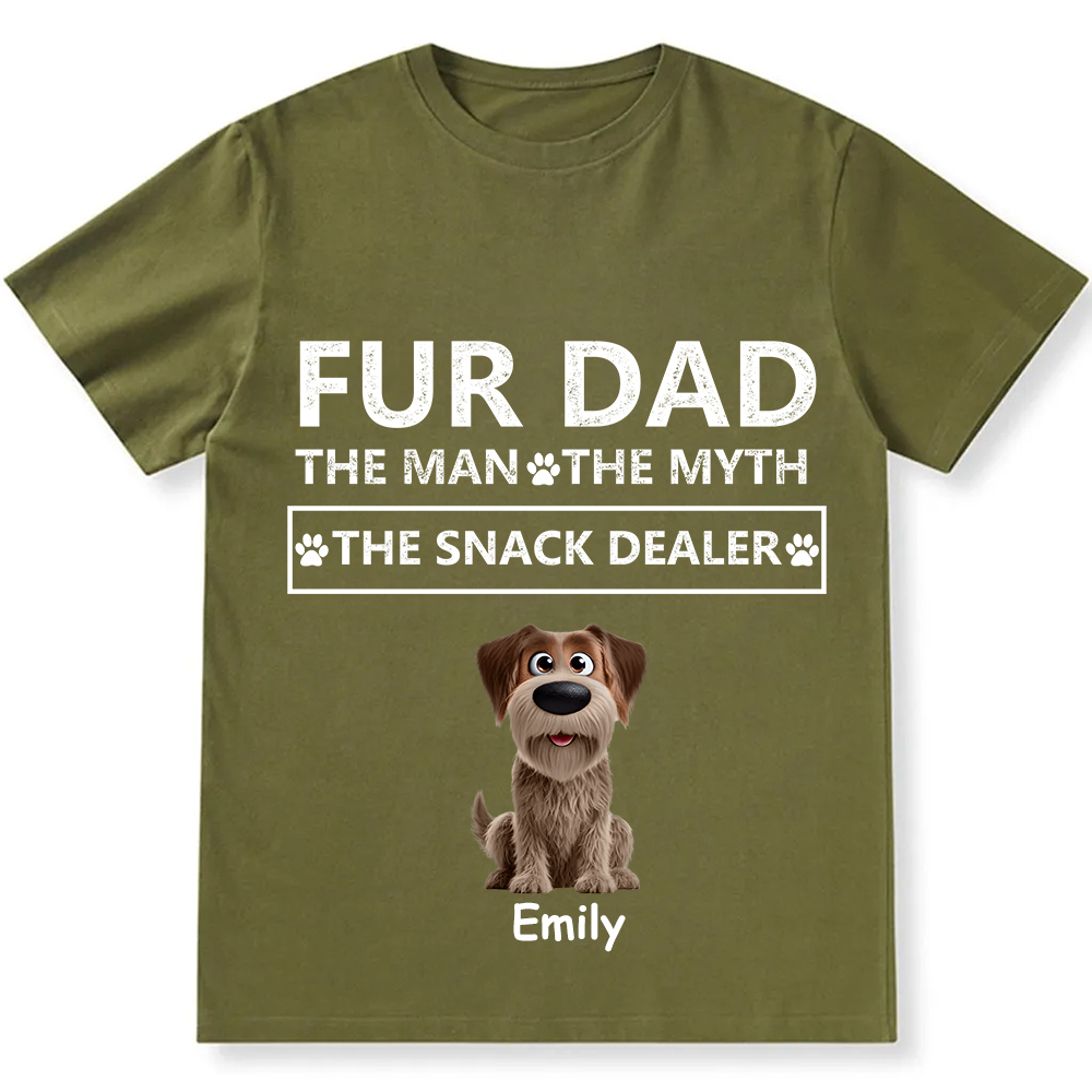 Fur Dad The Man The Myth The Snack Dealer  - Personalized Custom Unisex  Washed T-shirt