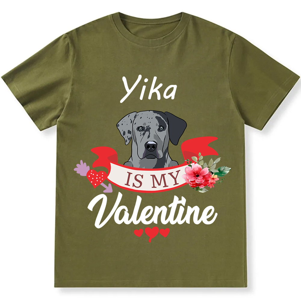 My Dog Is My Valentine Lover - Personalized Custom Unisex T-shirt