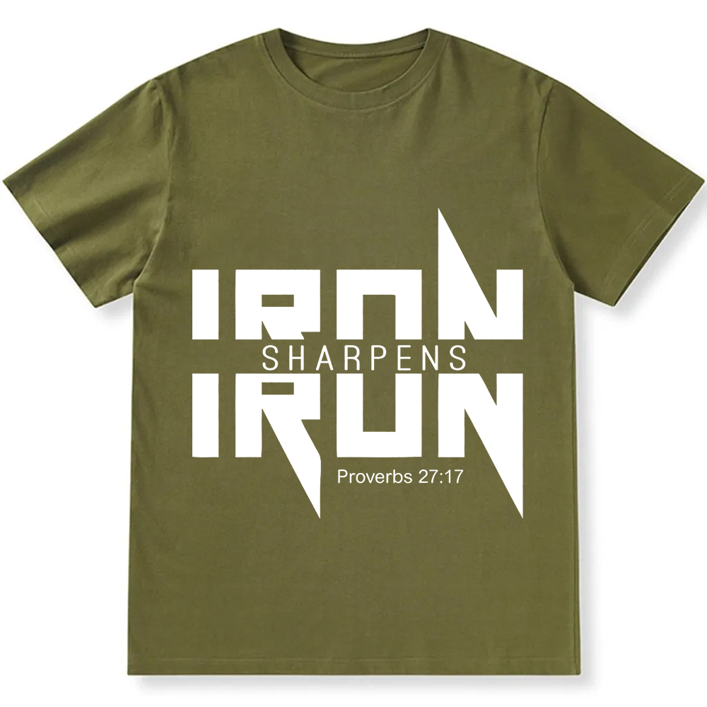 Iron Sharpens Iron Christian Unisex Fit Cotton T-Shirt wearishow