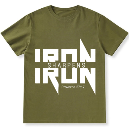Iron Sharpens Iron Christian Unisex Fit Cotton T-Shirt wearishow