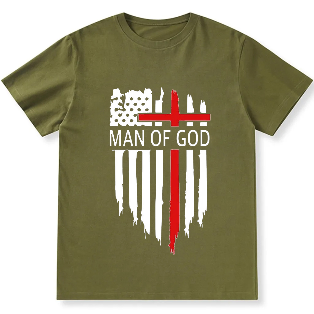Man Of God Chrsitian Unisex Fit Cotton T-Shirt wearishow