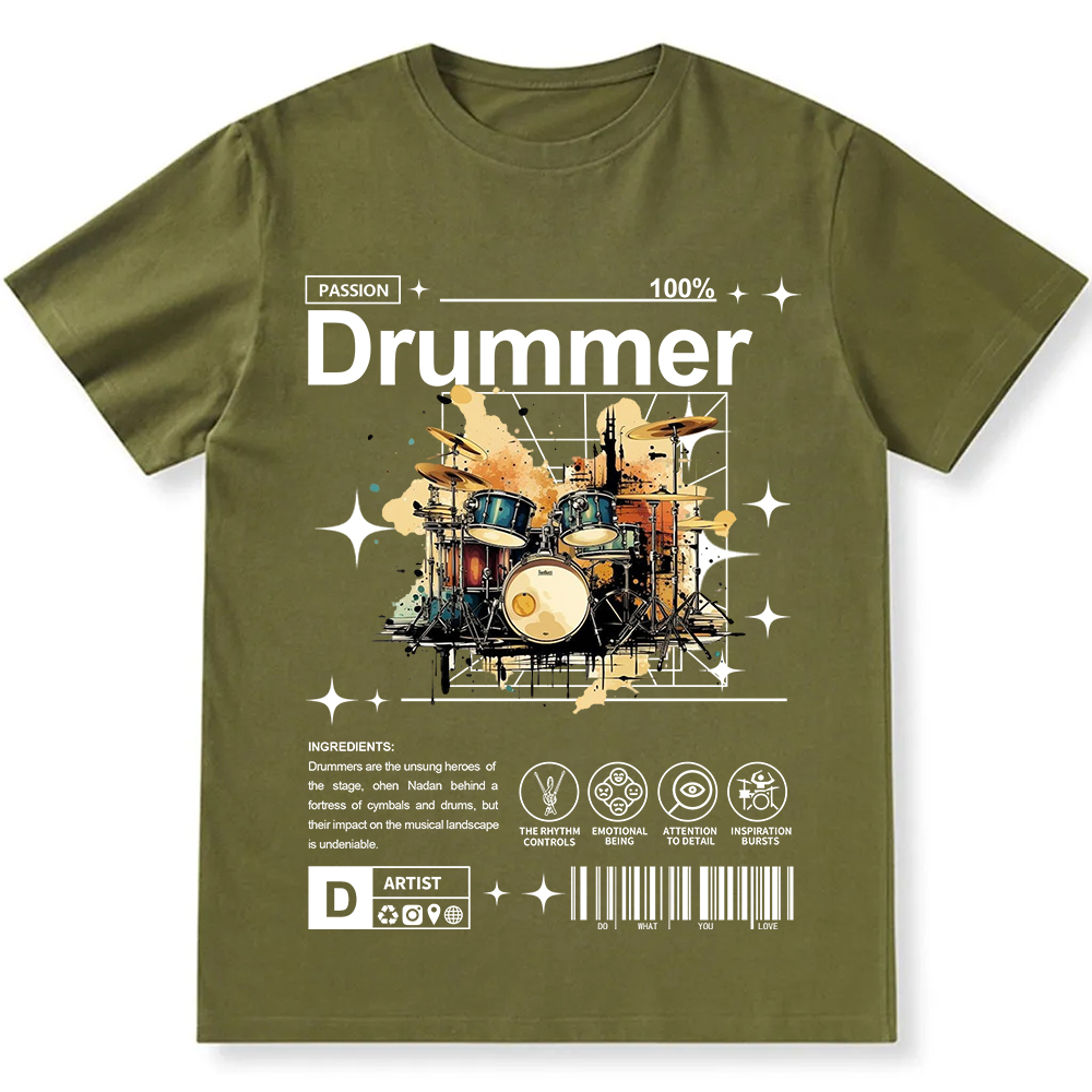 Drummer Unisex Fit Cotton T-Shirt wearishow