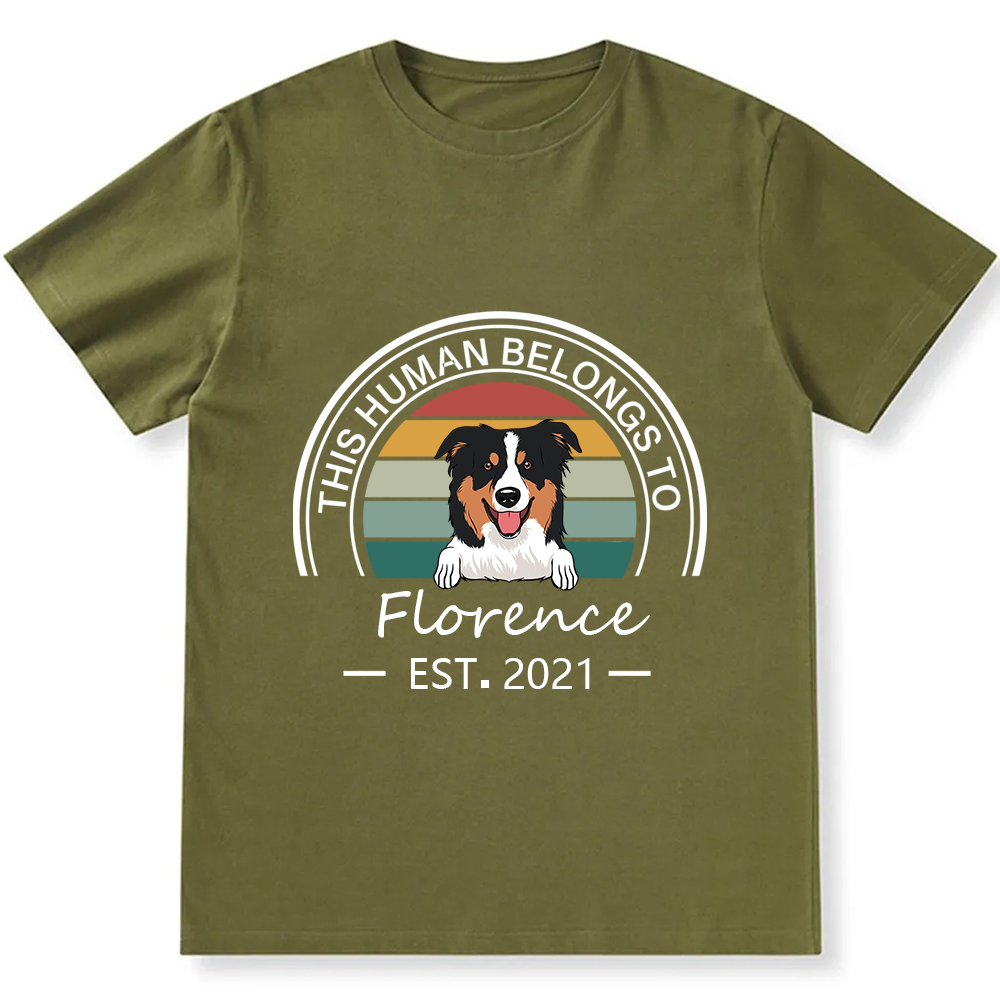 This Human Belongs To - Personalized Custom Unisex T-shirt
