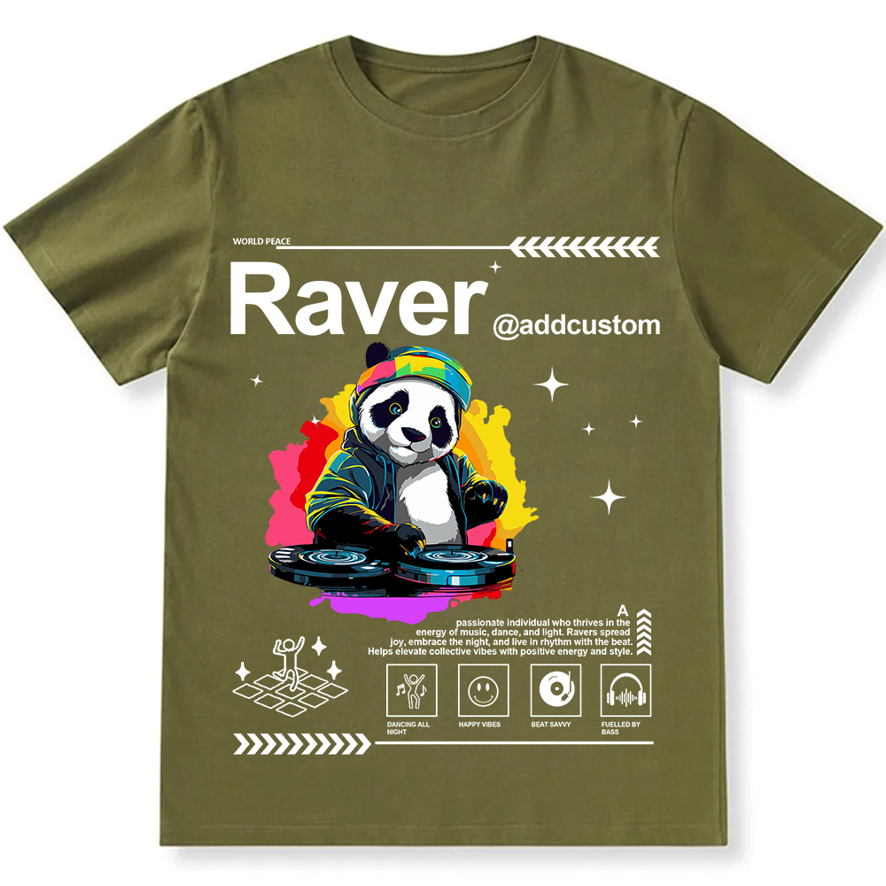 Addcustom Raver Unisex Fit Cotton T-Shirt wearishow