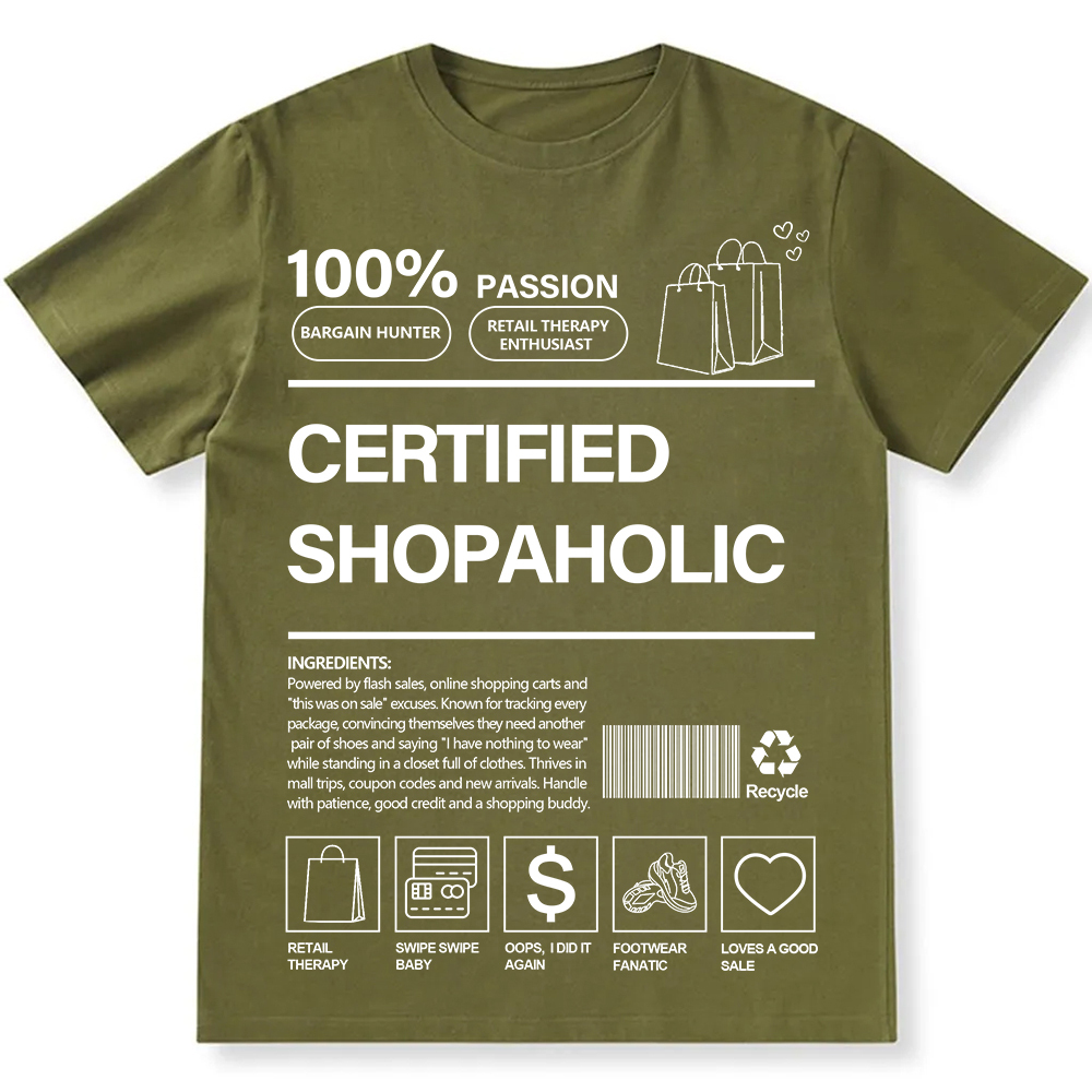 Certified Shopaholic Unisex Fit Cotton T-Shirt wearishow