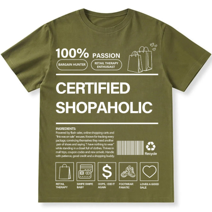 Certified Shopaholic Unisex Fit Cotton T-Shirt wearishow