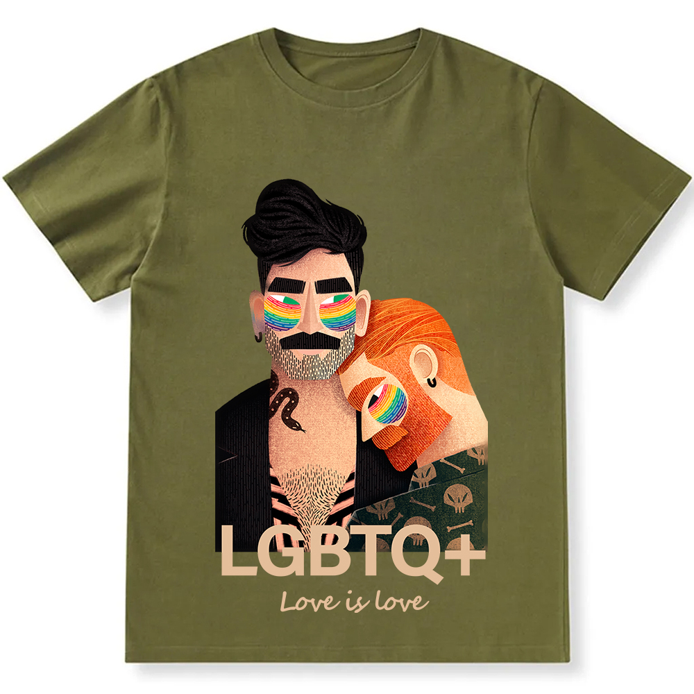 Lgbtq+ Love Is Love Unisex Fit Cotton T-Shirt wearishow