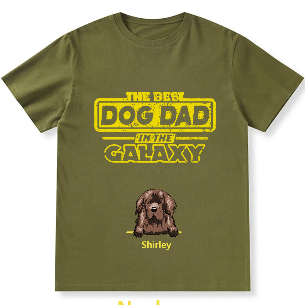 The Best Dog Dad In The Galaxy- Personalized Custom Unisex T-shirt