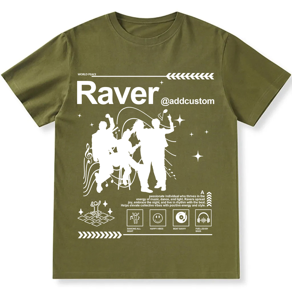 Addcustom Raver Unisex Fit Cotton T-Shirt wearishow