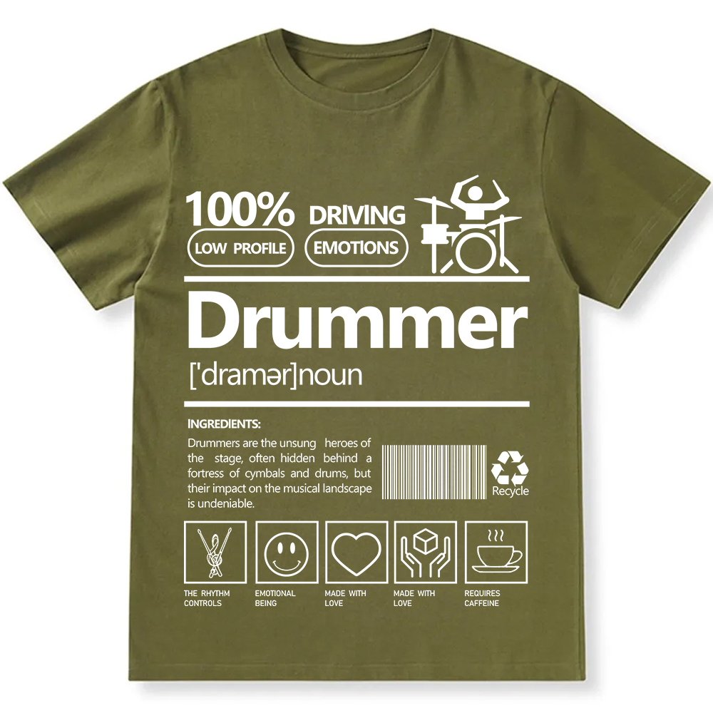Drummer Unisex Fit Washed T-Shirt wearishow