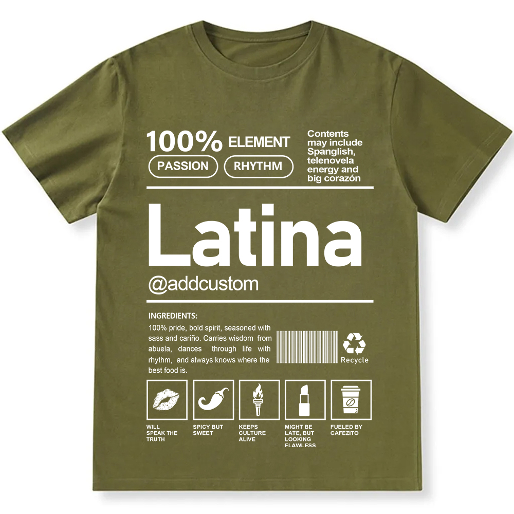 Latina Addcustom Unisex Fit  Cotton T-Shirt wearishow