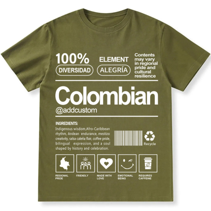 Colombian Addcustom Unisex Fit  Cotton T-Shirt wearishow