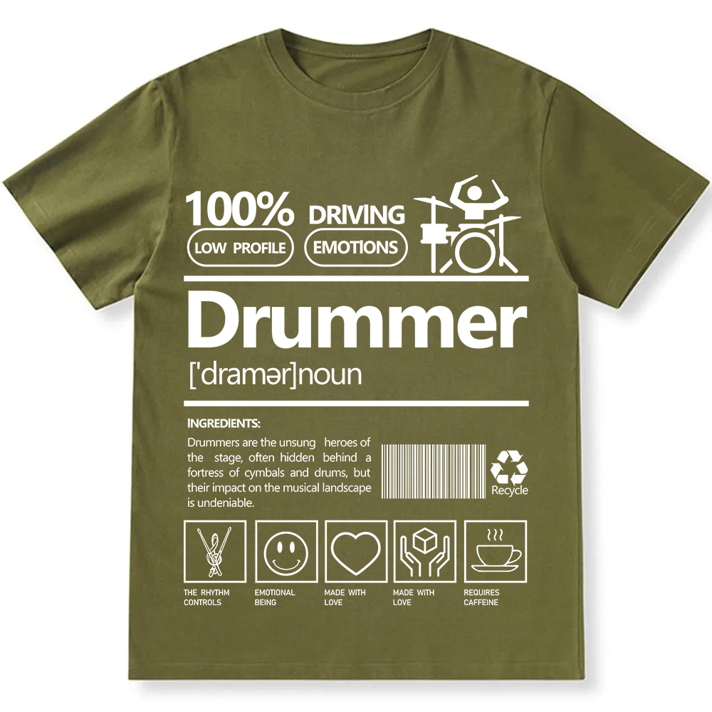 Drummer Unisex Fit Washed T-Shirt wearishow